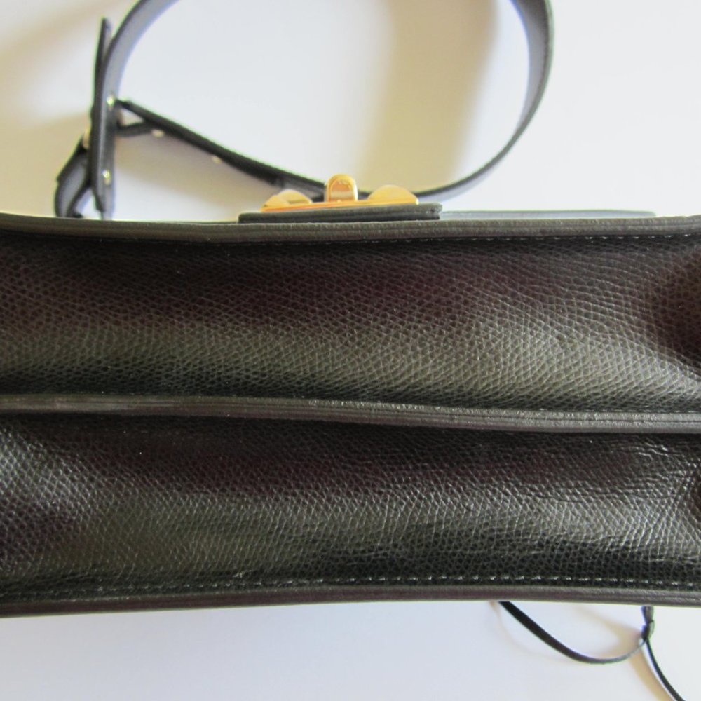 Valentino By Mario Valentino Black Leather Gold Studded Top Handle Cross… - Picture 10 of 12